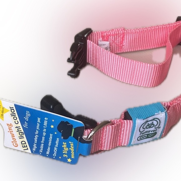 Pink DOG COLLAR - GLOWING LED Light - Picture 1 of 8